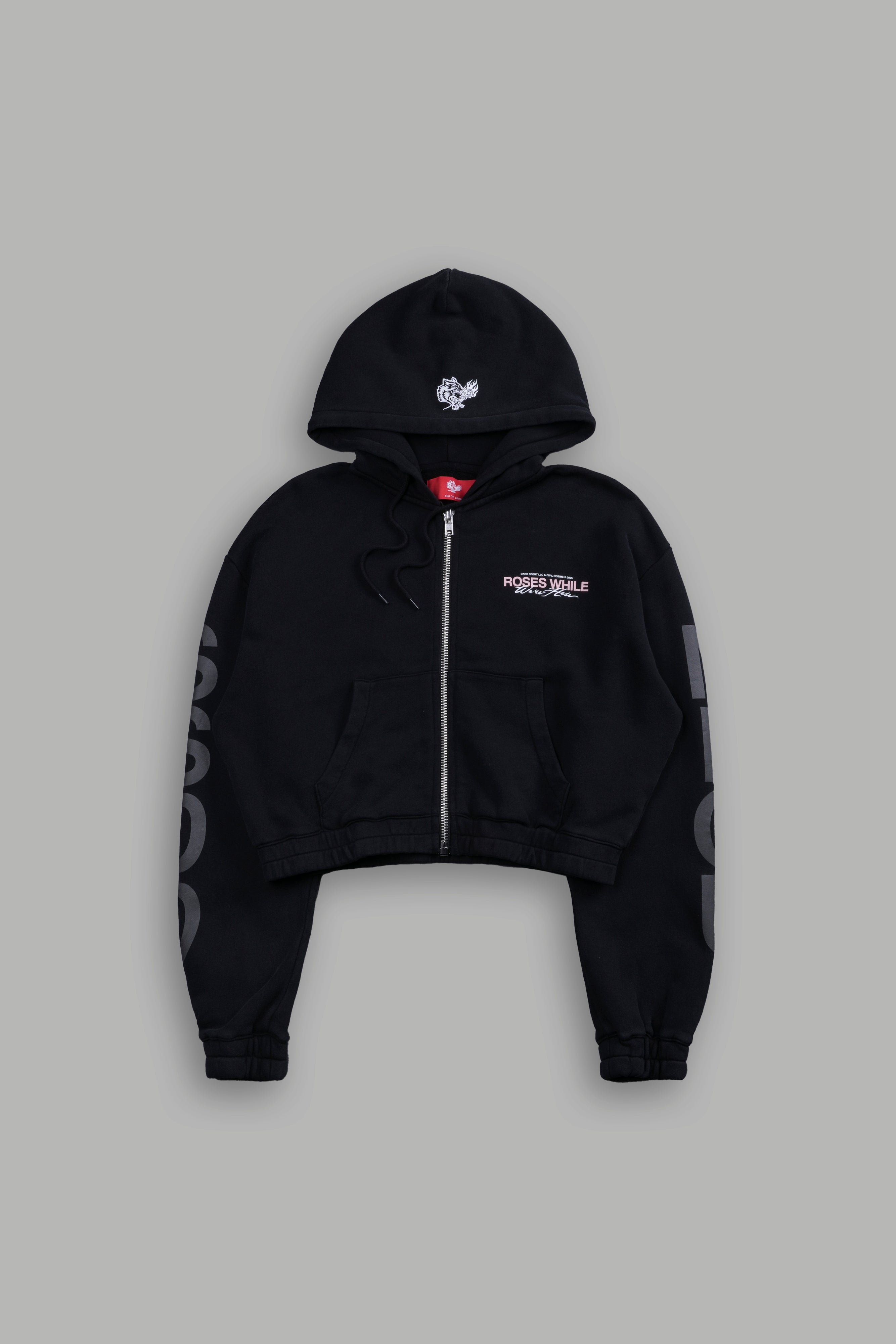 Black Cropped Zip Hoodie - Life and Death Chambers Style