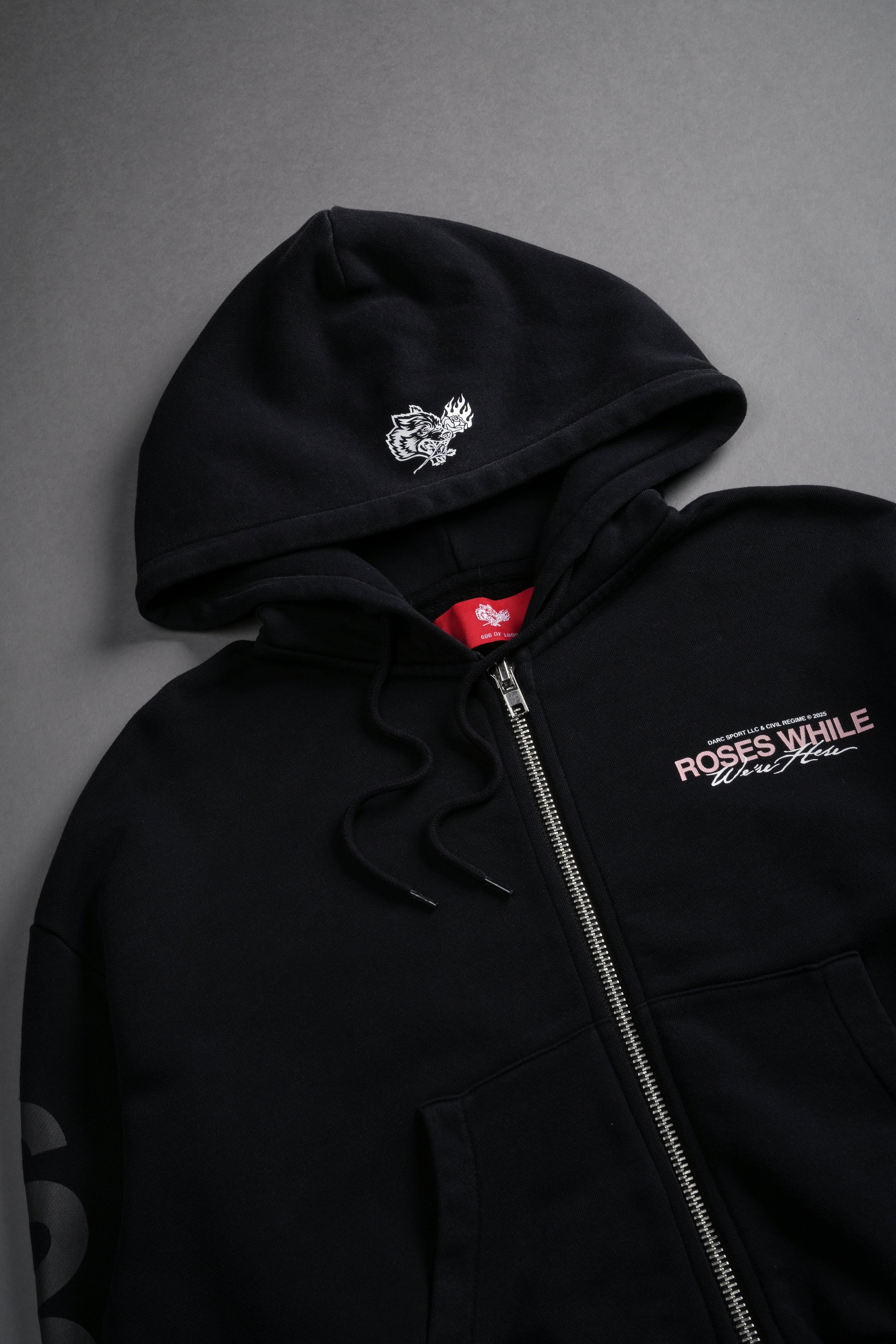 Black Cropped Zip Hoodie - Life and Death Chambers Style