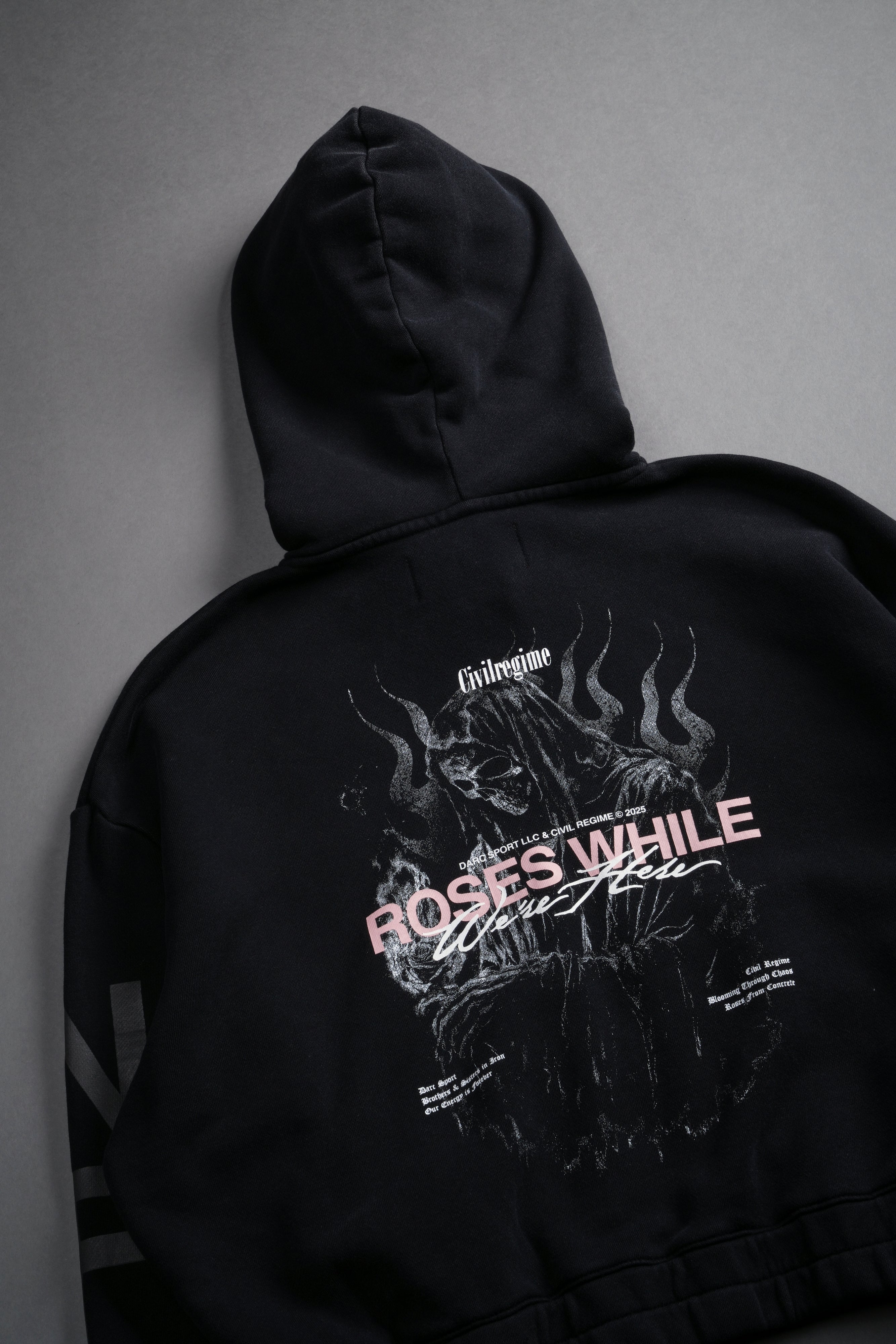 Black Cropped Zip Hoodie - Life and Death Chambers Style