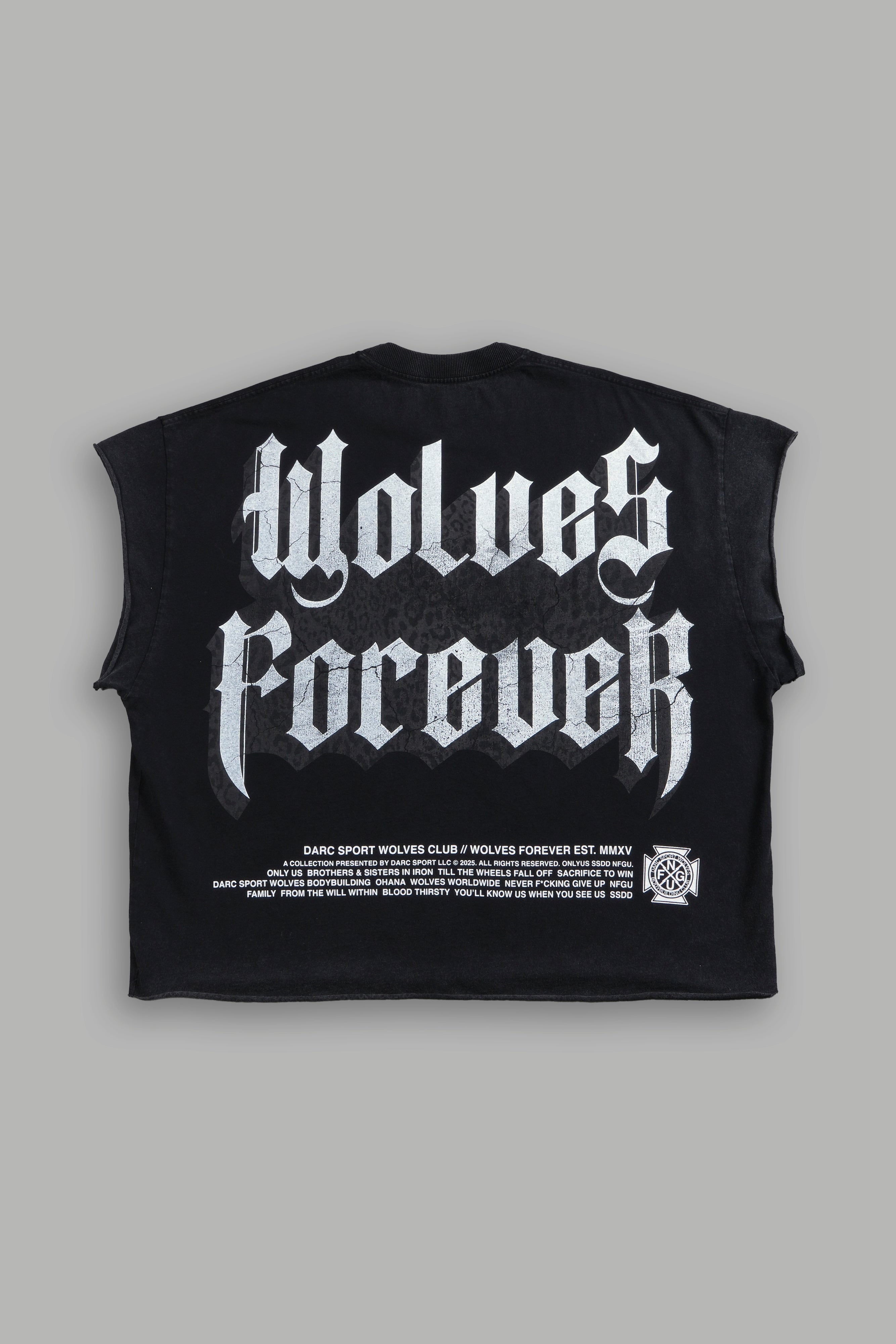 Black Grunge Cut-Off Tee - Edgy Streetwear Essential