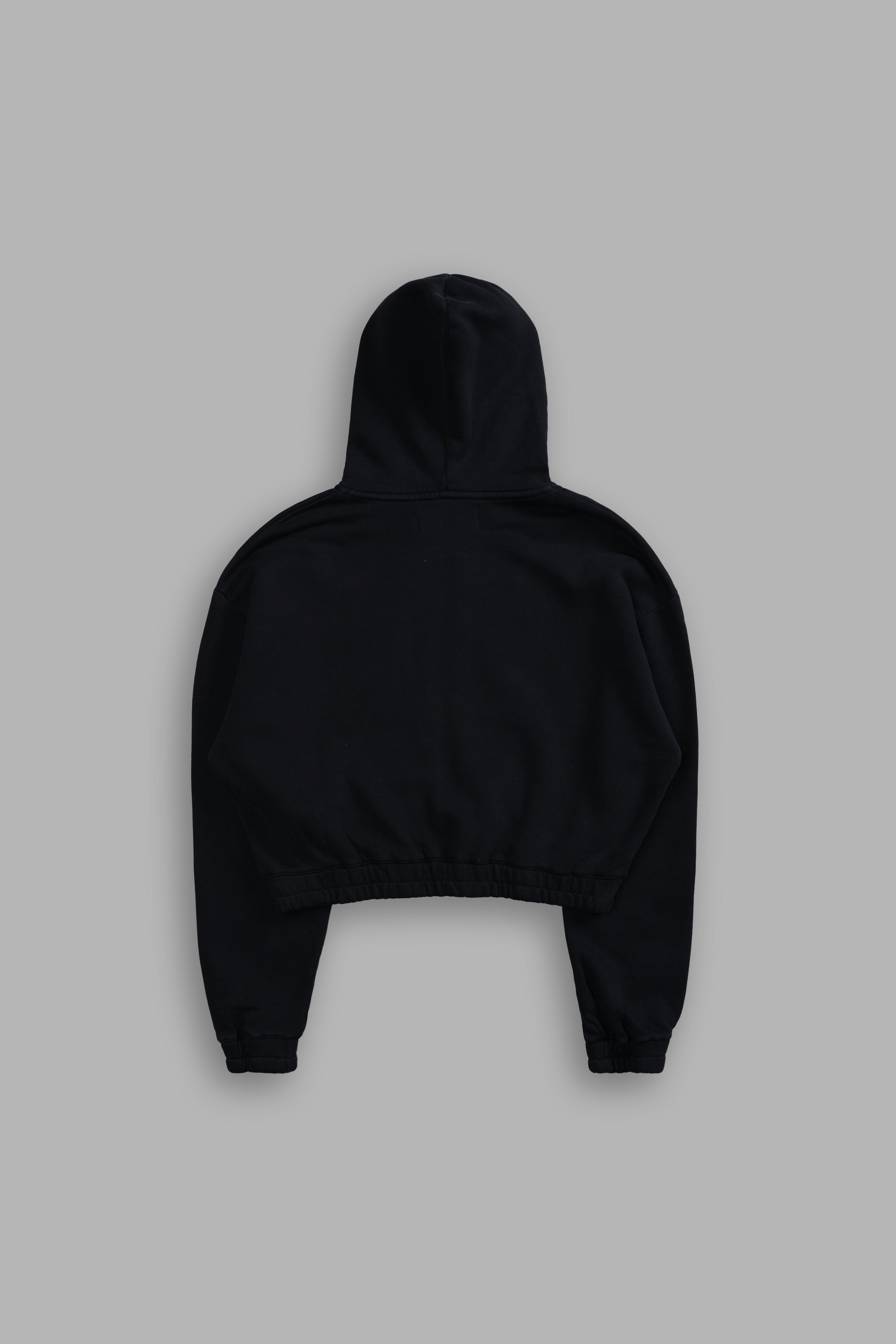 Wolf Chopper 'Chambers' Black Cropped Zip Hoodie