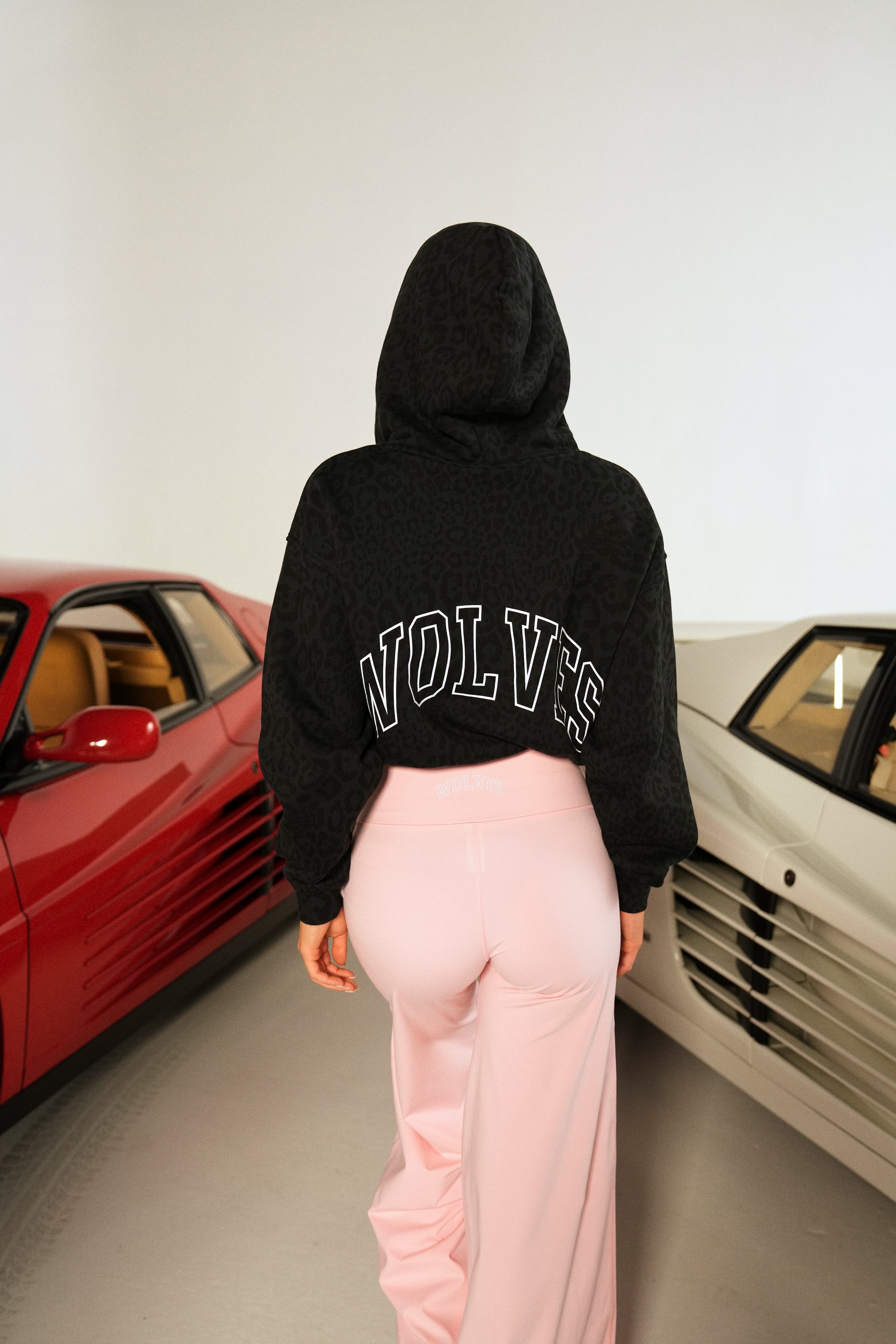 Big Wolf Loyalty Dempsey Cropped Hoodie - Charcoal Leopard