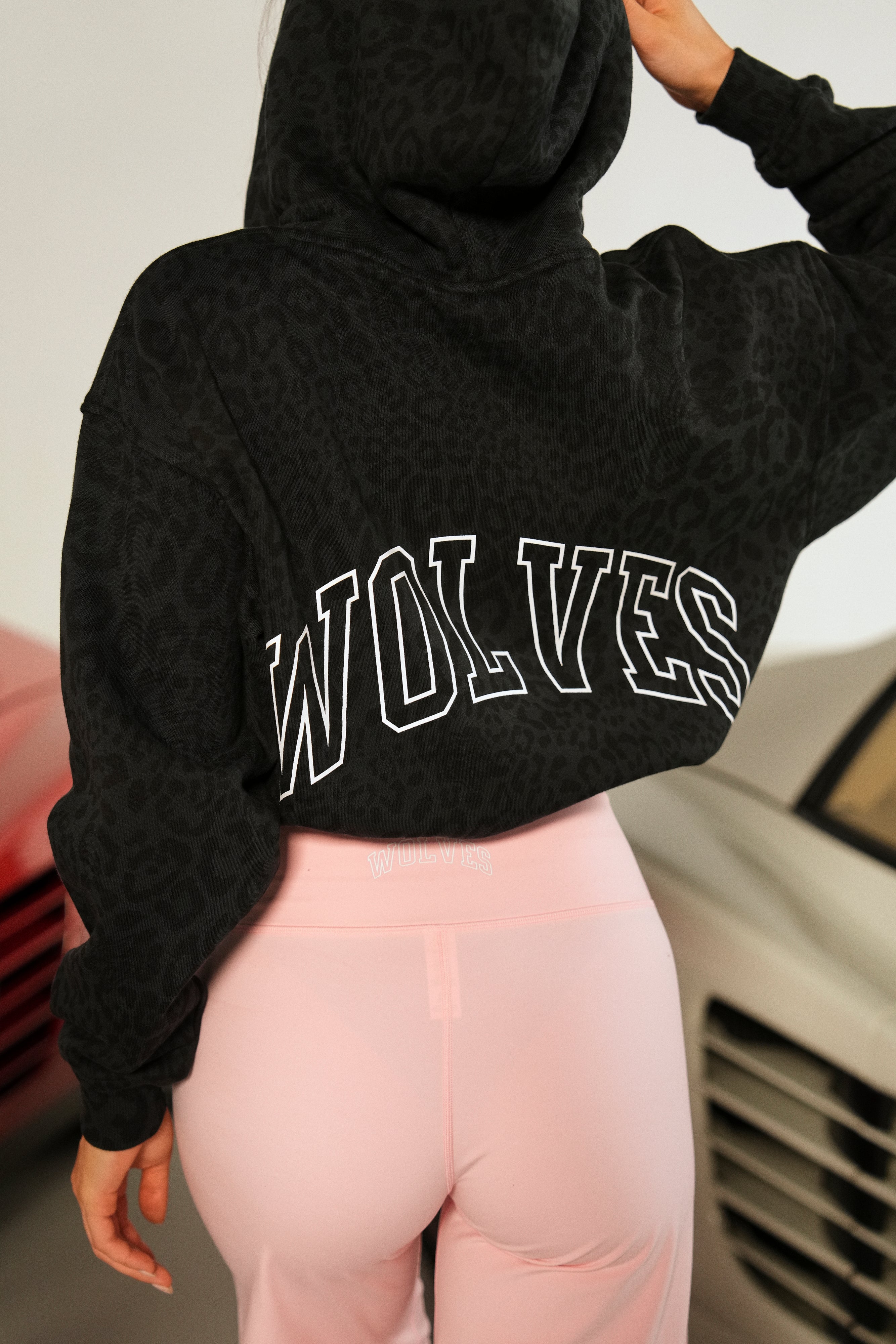 Big Wolf Loyalty Dempsey Cropped Hoodie - Charcoal Leopard