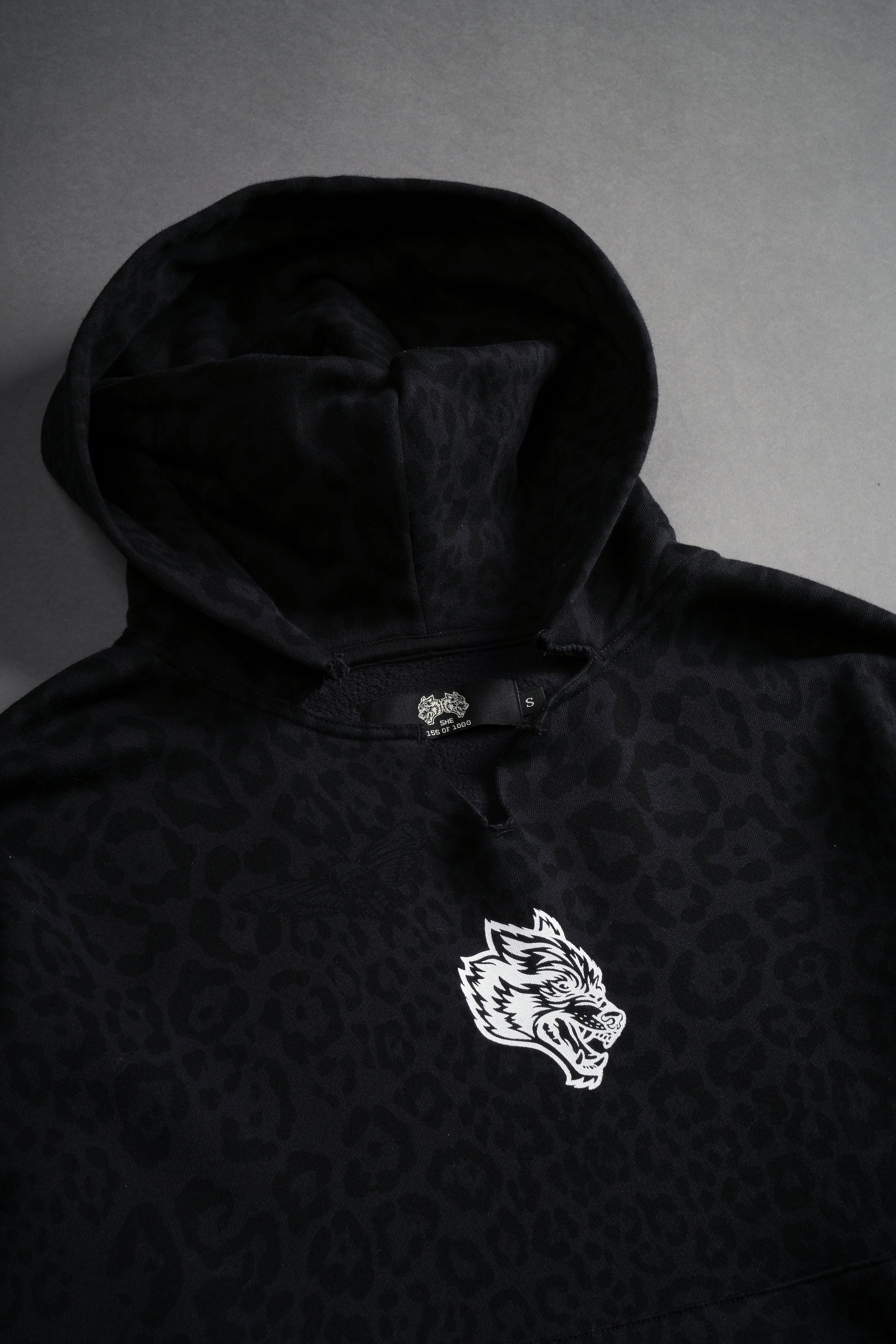 Big Wolf Loyalty Dempsey Cropped Hoodie - Charcoal Leopard