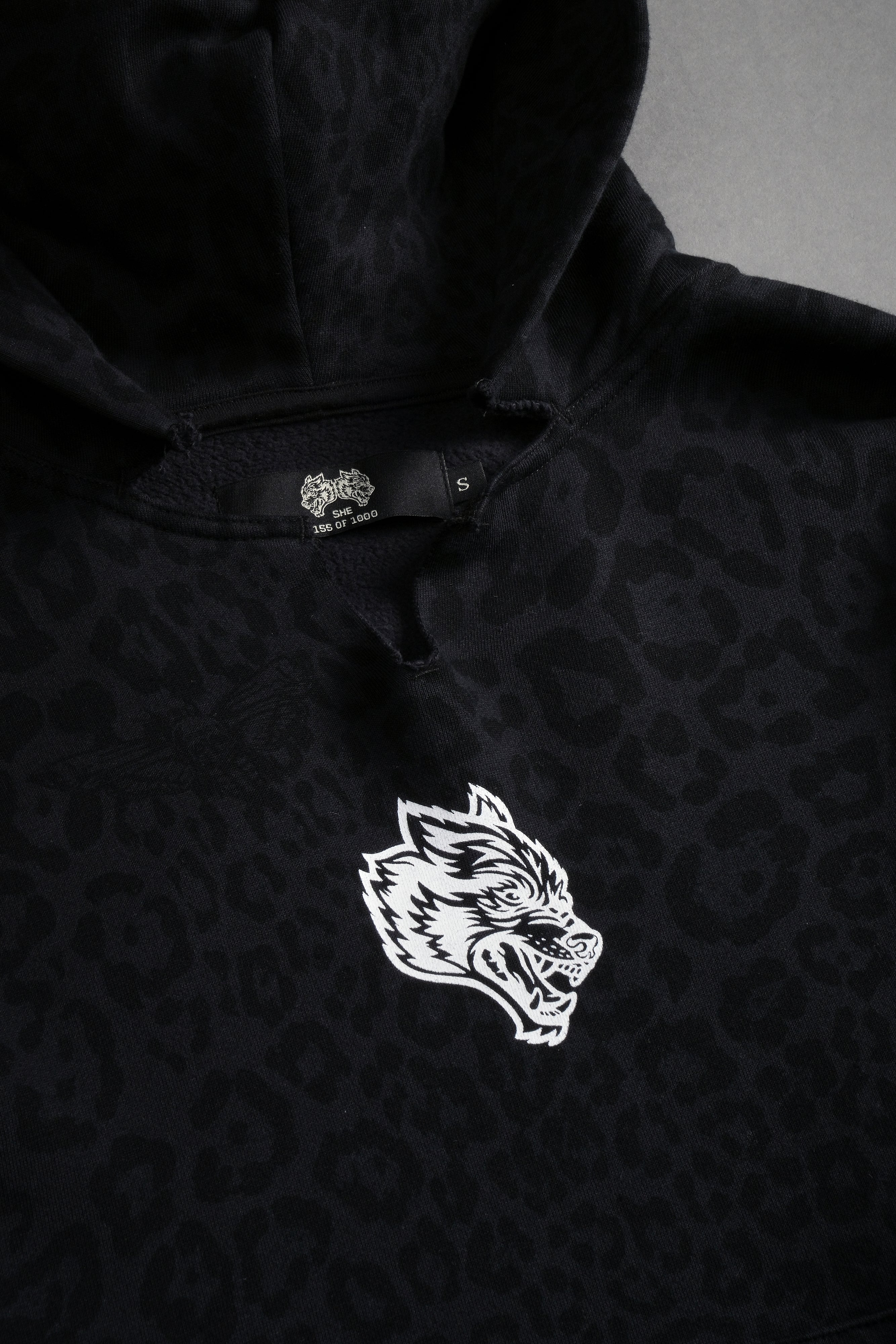 Big Wolf Loyalty Dempsey Cropped Hoodie - Charcoal Leopard
