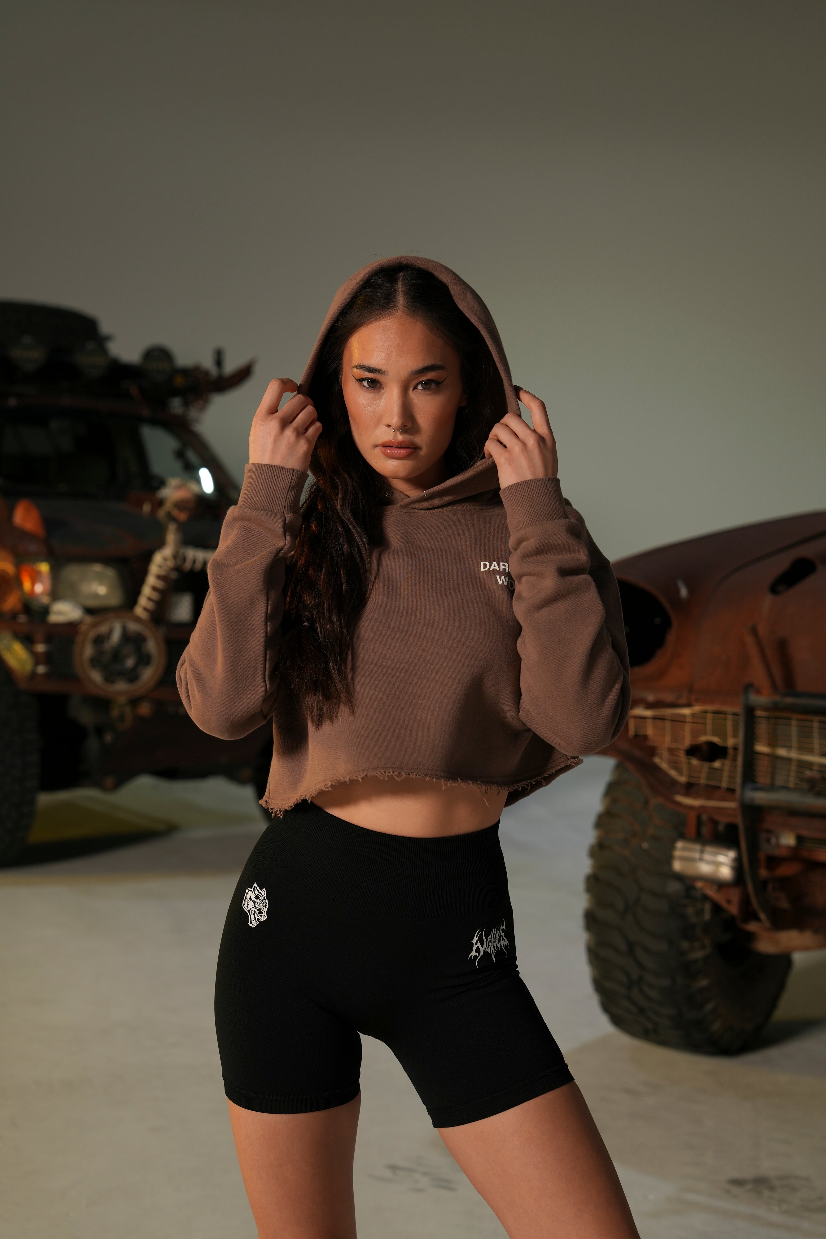 Darc Sport Pierce Cropped Hoodie - Norse Brown