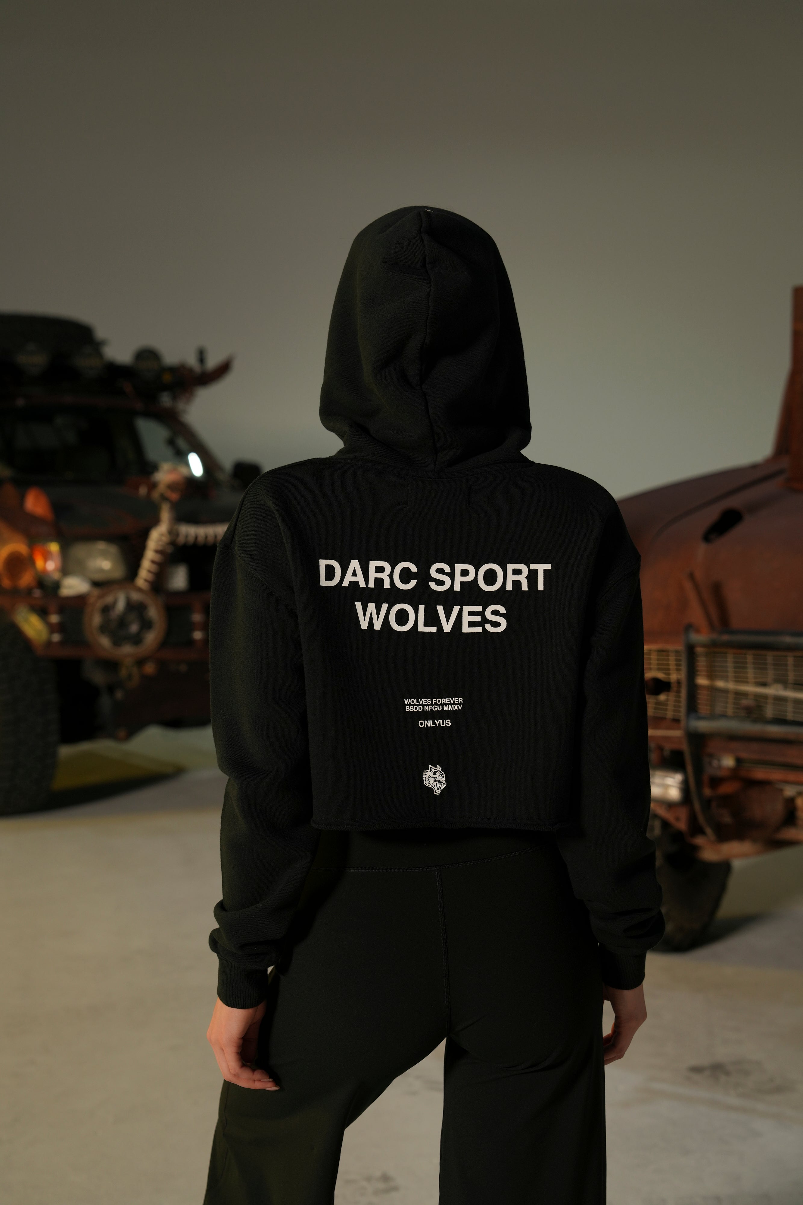 Darc Sport Pierce Cropped Hoodie - Black