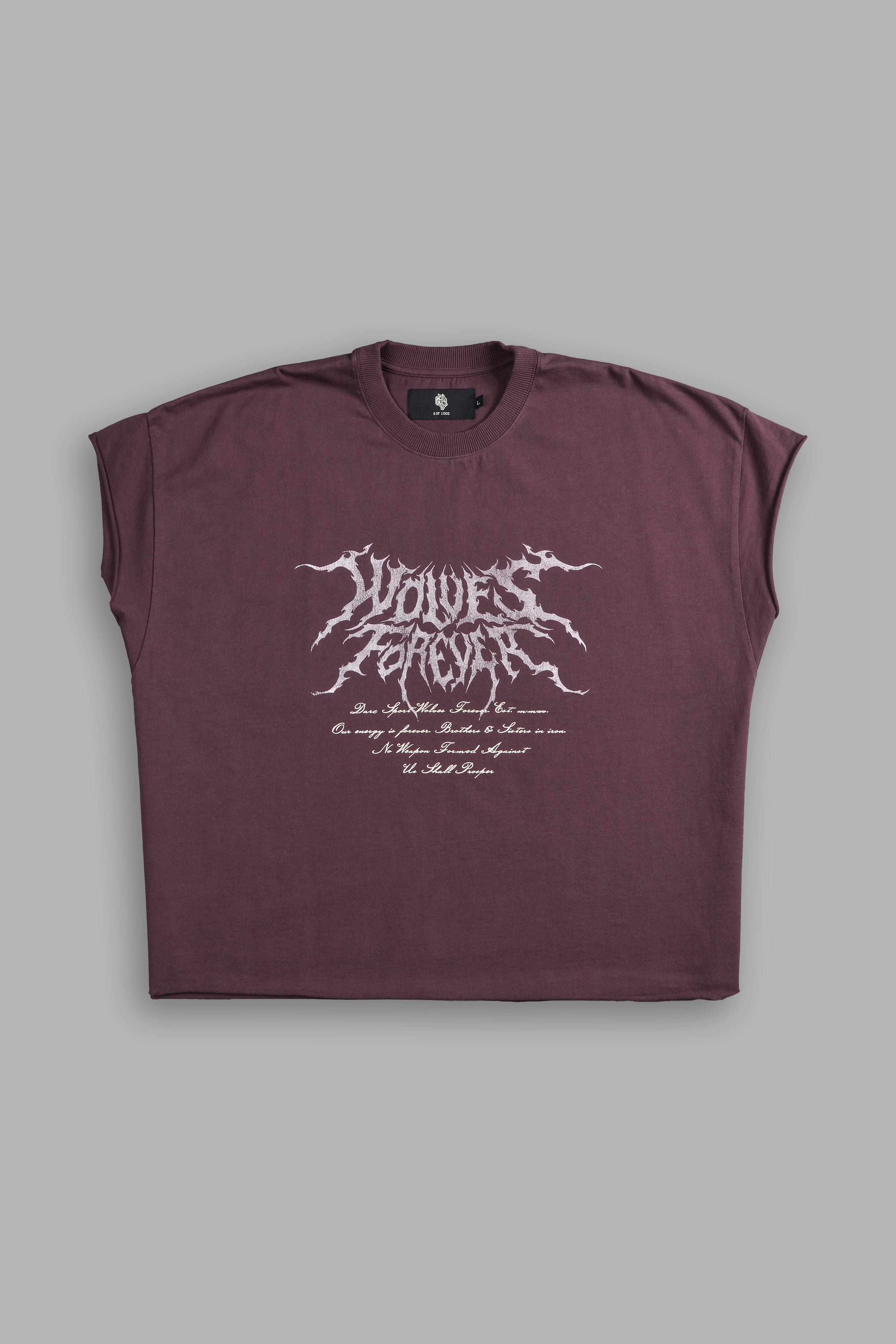 Darc Purple Grunge Cut-Off Tee - Edgy Streetwear Style