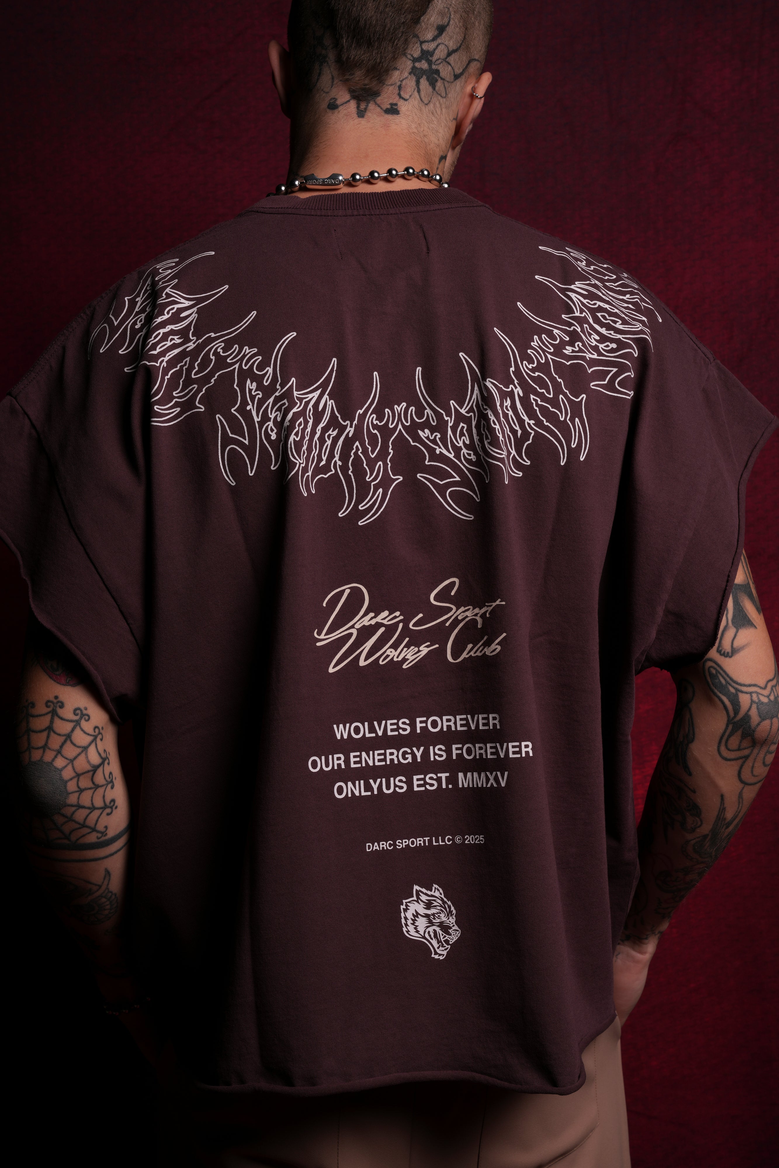 Darc Purple Grunge Cut-Off Tee - Edgy Streetwear Style