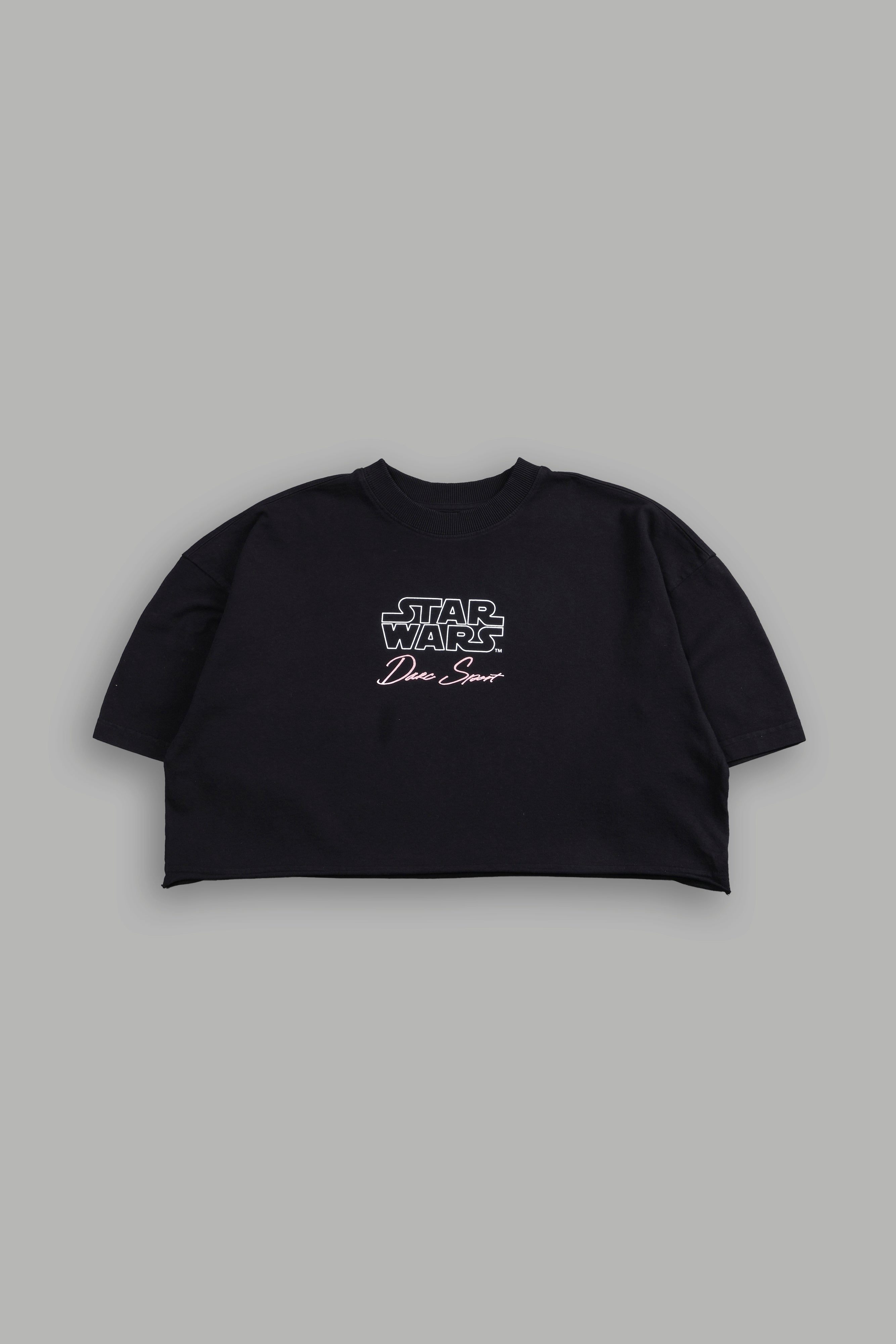 Black Grunge Cropped Oversized Tee - Forbidden Love Style
