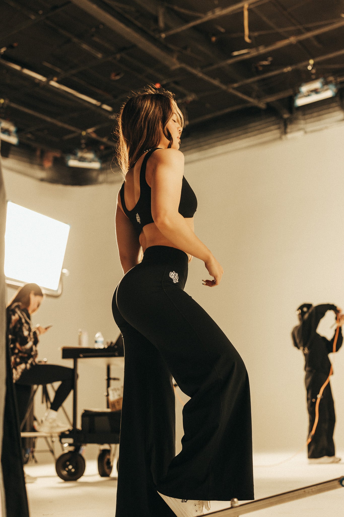 Black Wide-Leg Energy Pants for Comfort