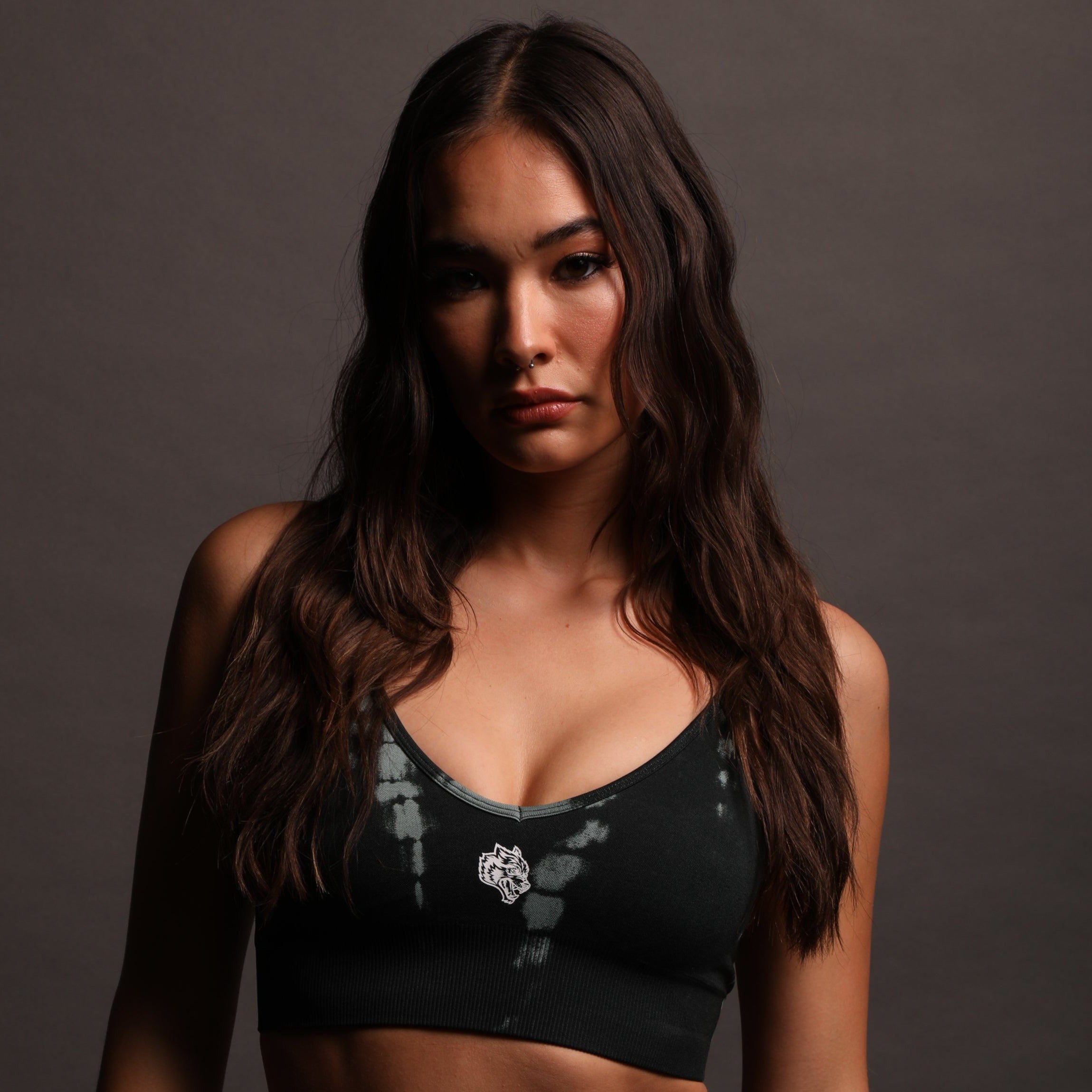 Lone Everson Seamless Sports Bra - Jade Green Serpent