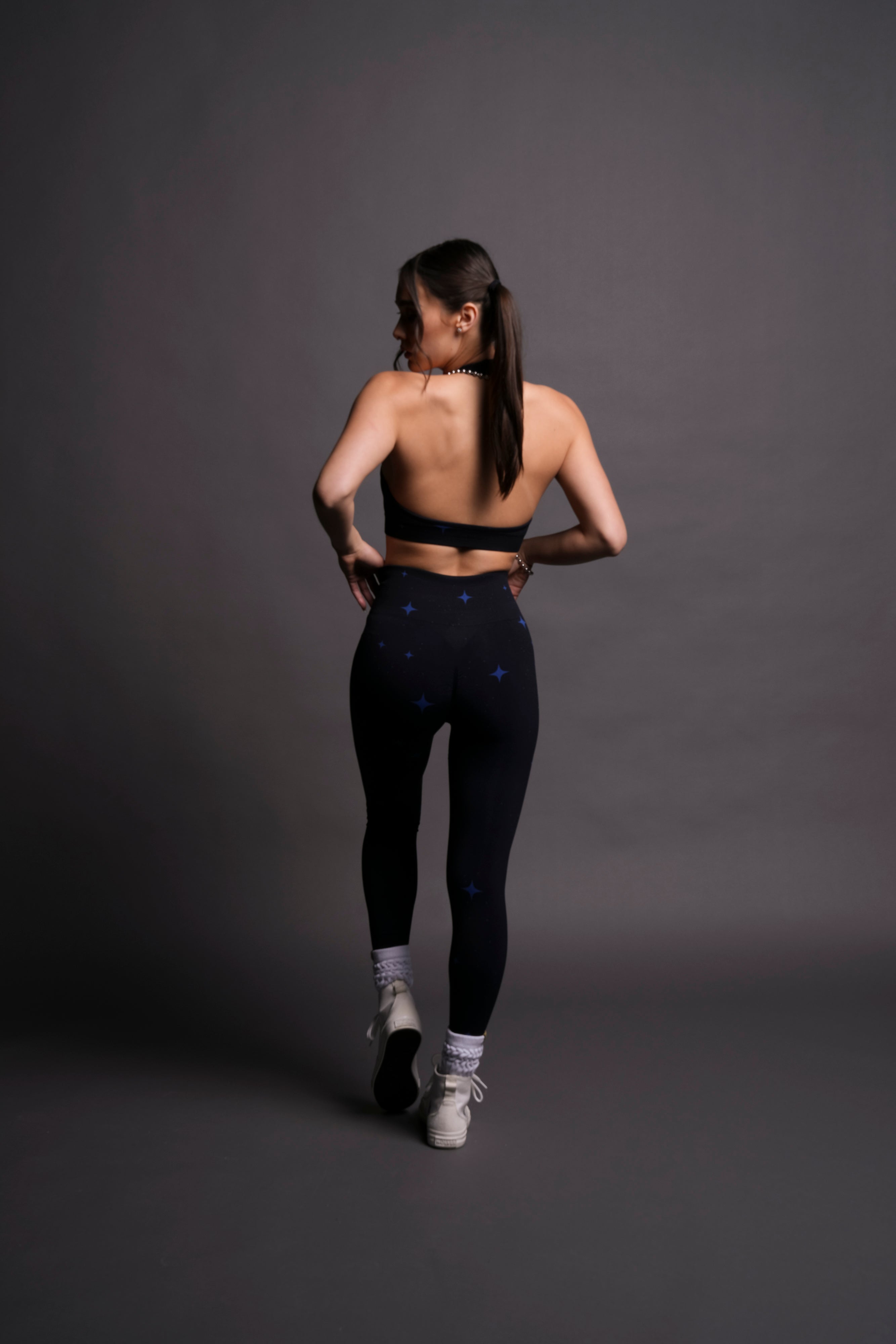 Lone Everson Seamless Halter Bra - Darc Cobalt Starry Night