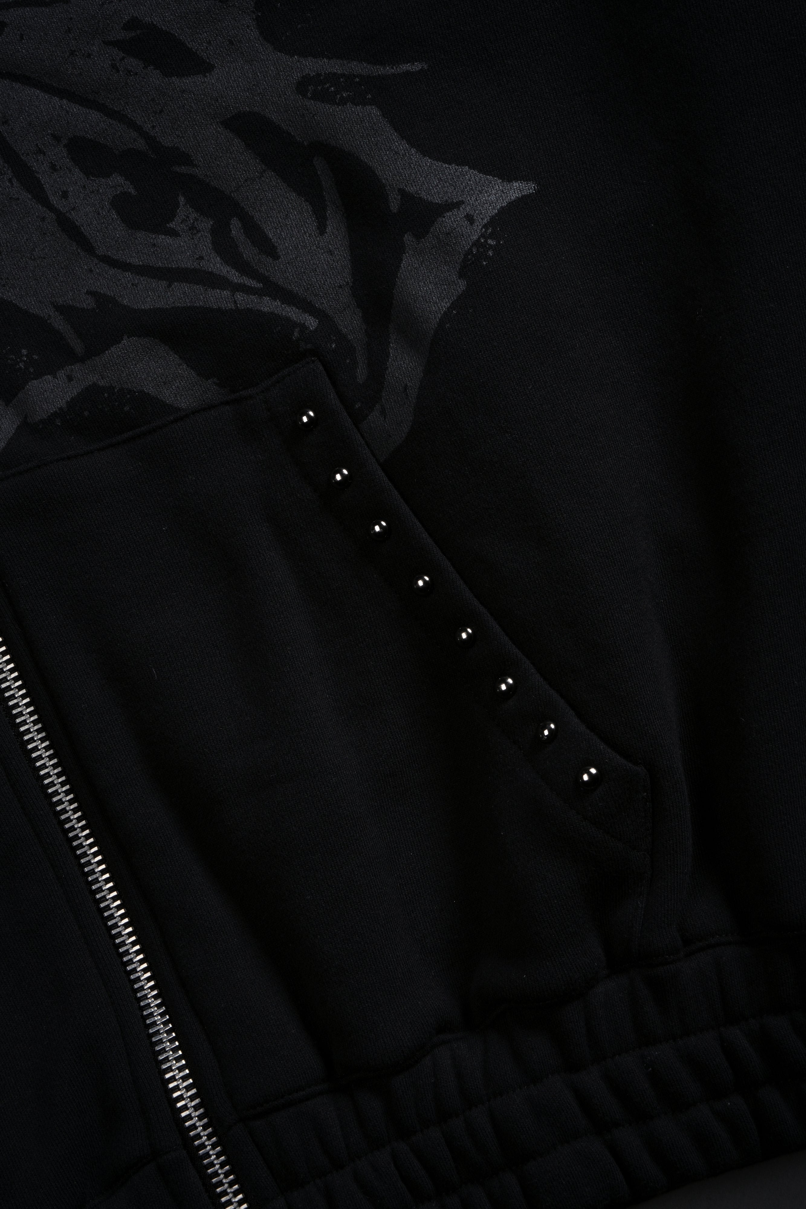 Black Mourning Star Chambers Zip-Up Hoodie