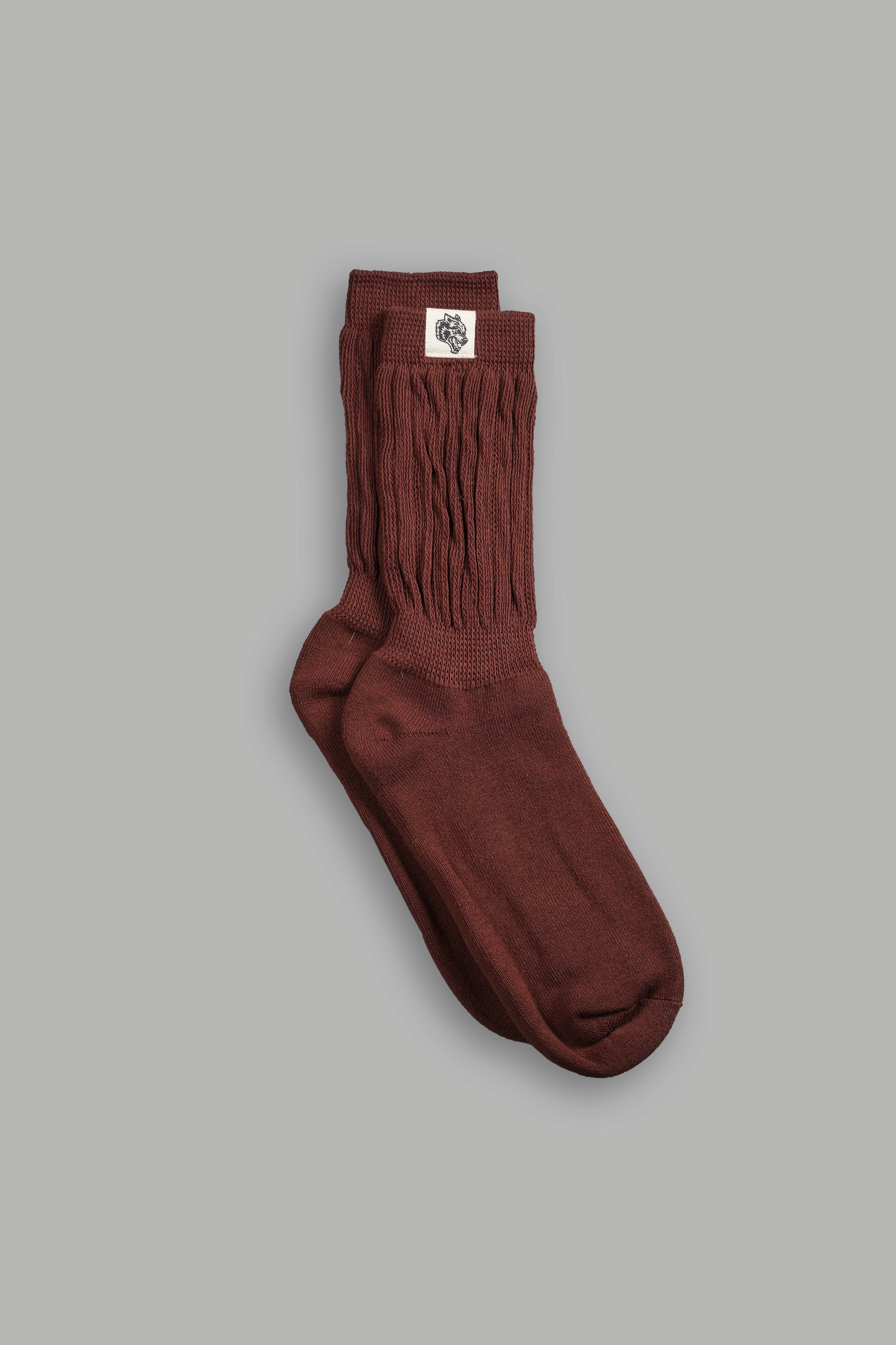 Norse Brown Comfy Wolf Patch V2 Socks