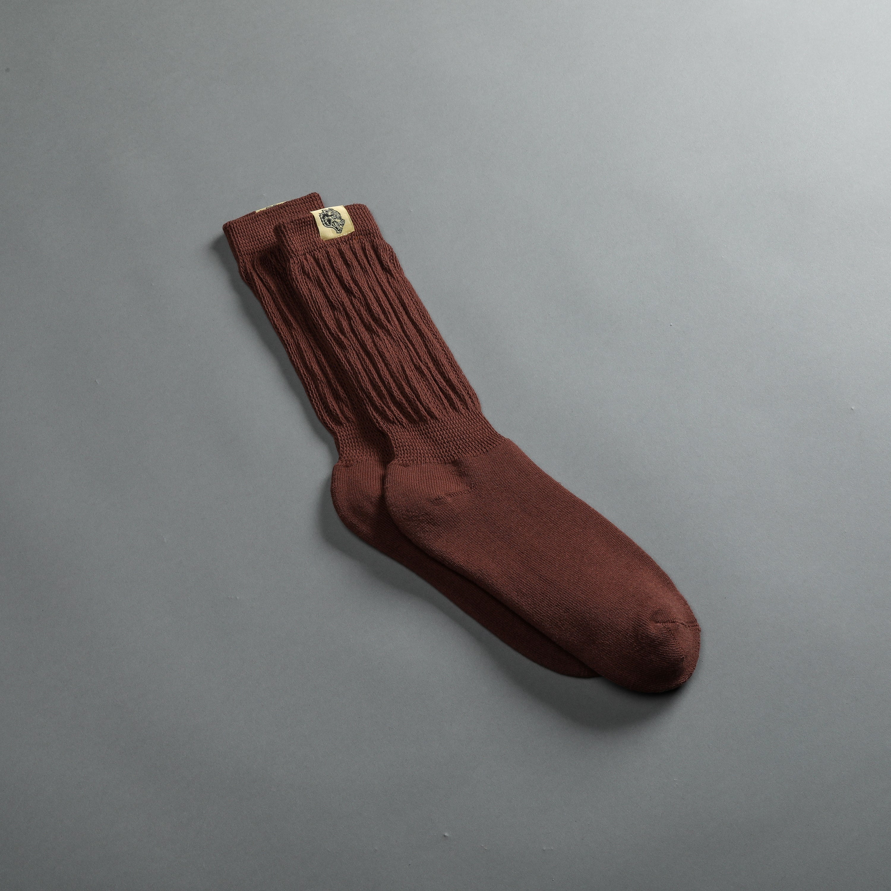 Norse Brown Comfy Wolf Patch V2 Socks